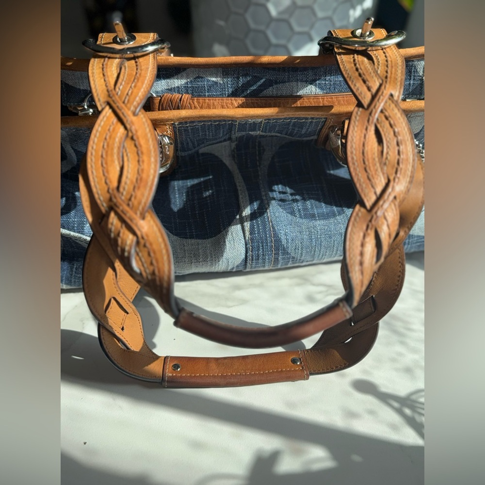 Coach Denim Signature Mini Tote Shoulder Bag #F12195 Rare Vintage - Picture 4 of 17